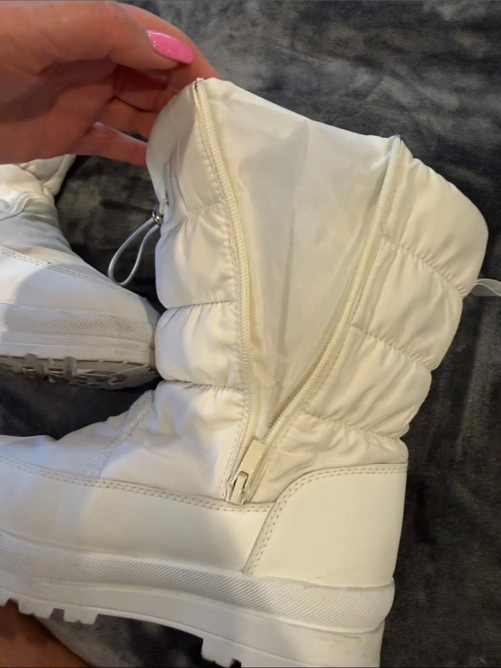 White Puffer Winter Boots